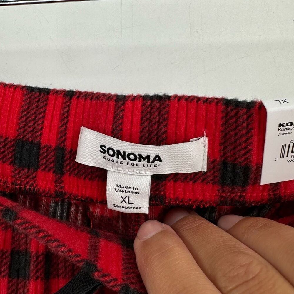 NWT Sonoma Women’s Buffalo Plaid Hi Rise Banded Bottom Everyday Pajama Pants XL - Picture 2 of 13